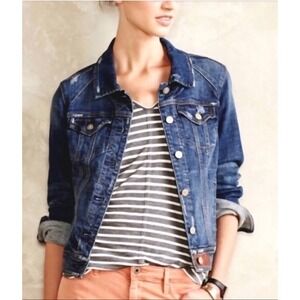 Pilcro and the Letterpress Anthropologie Jean Jacket Size M